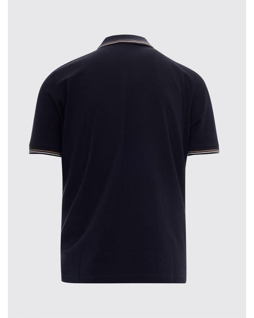 Emporio Armani Blue Cotton Polo Shirt With Logo for men