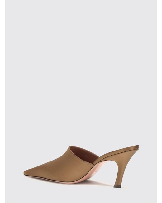 AMINA MUADDI Brown Jamie Silk Satin Mules