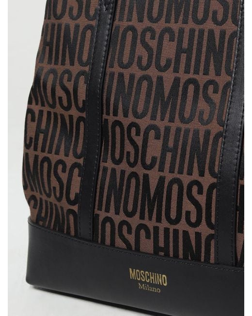 Borsa in tessuto jacquard e pelle di Moschino Couture in Black