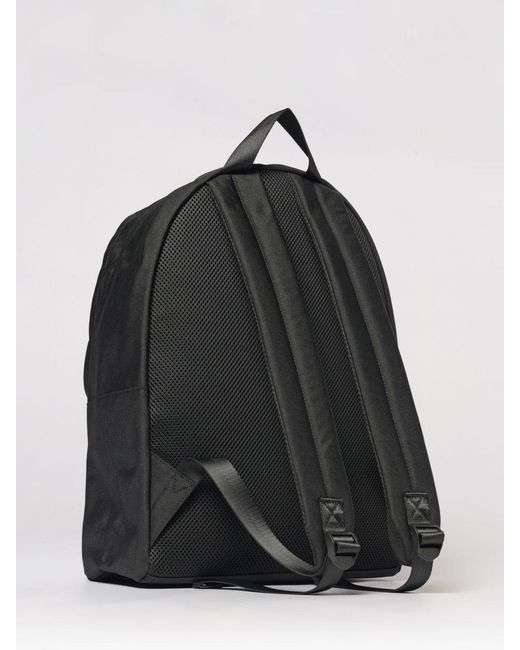 EA7 Black Polyester Backpack With Printed Logo for men