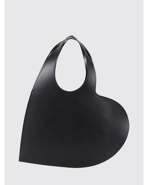 Coperni Black Heart Smooth Leather Shoulder Bag With Heart Design