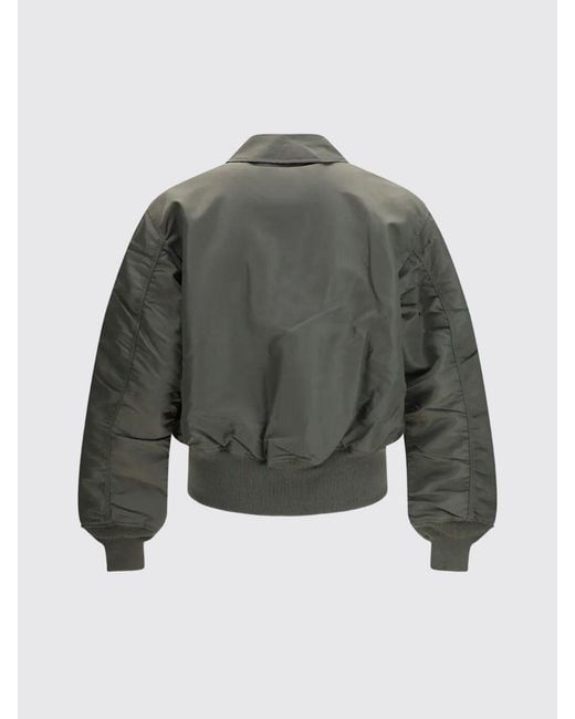 GR10K Gray Nylon Bomber Jacket With Logo for men