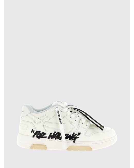Off-White c/o Virgil Abloh Natural Out Of Office "For Walking" Low-Top Sneakers