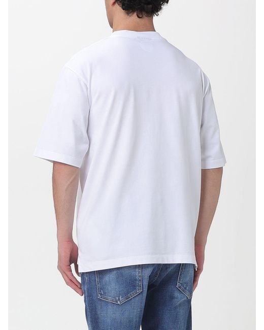 DSquared² White Cotton T-Shirt With Logo for men