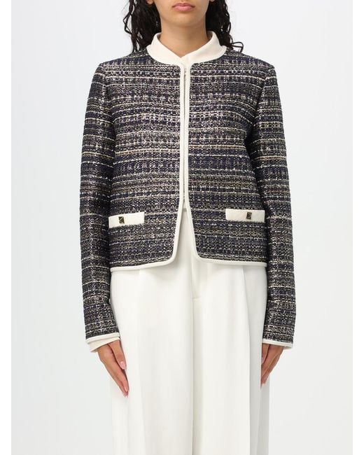 Valentino Black Tweed Party Crewneck Long-Sleeved Jacket