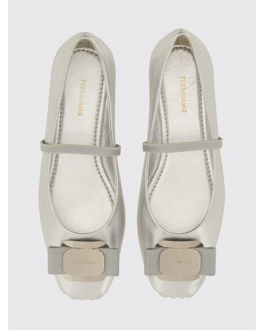Ferragamo White Flat Shoes