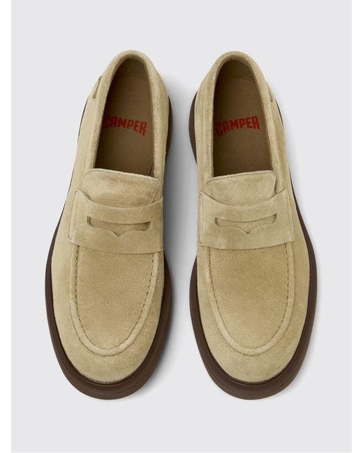 Camper White Norman Suede Loafers for men