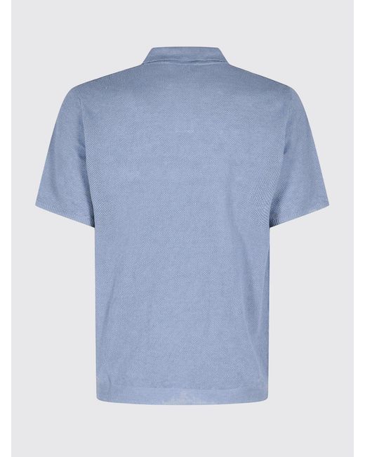 Roberto Collina Blue Linen Polo Shirt for men