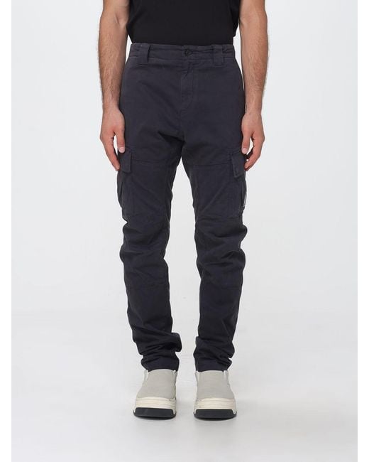 C P Company Blue Slim Fit Stretch Cotton Cargo Trousers for men