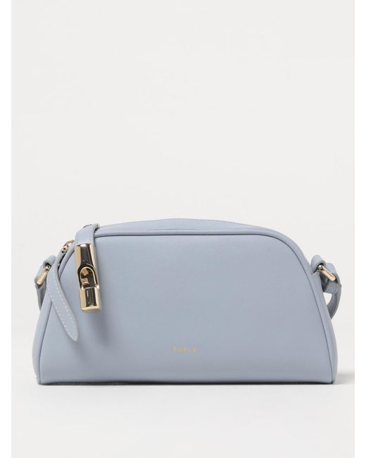 Furla Blue Goccia Calfskin Shoulder Bag