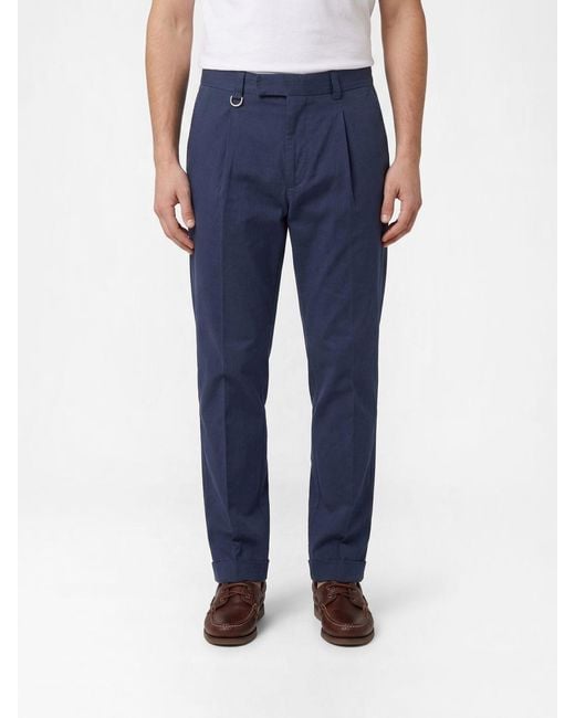 Paolo Pecora Blue Cotton Tailored Trousers for men