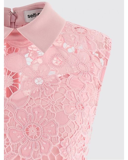 Self-Portrait Pink Lace Mini Dress