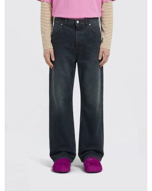 Marni Blue Wide-Leg Cotton Denim Jeans for men