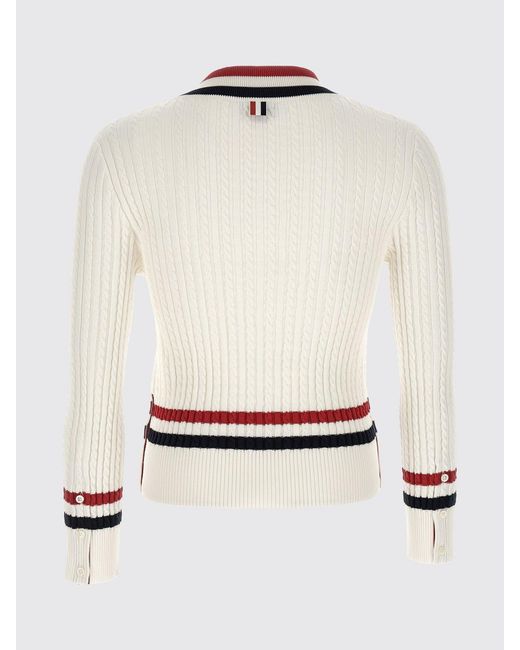 Thom Browne White Cotton Sweater for men