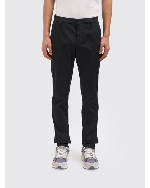 Dondup Black Stretch Cotton Chino Trousers for men