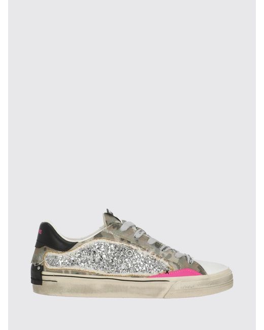 Crime London Multicolor Deconstructed Used Leather And Glitter Sneakers