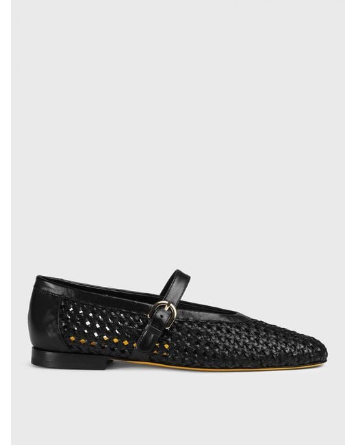 Doucal's Black Woven Nappa Leather Ballerinas