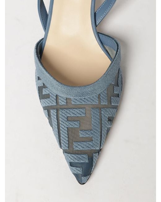 Fendi Blue Colibrì Lite Slingback Pumps