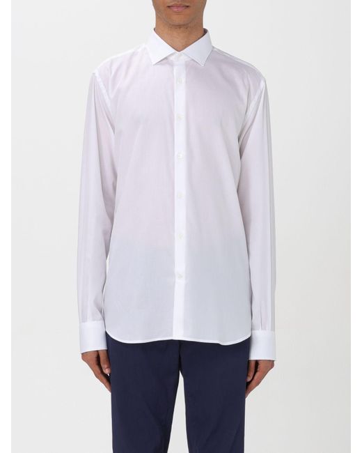 Camicia basic in misto cotone di Brooksfield in White da Uomo