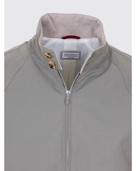 Brunello Cucinelli Gray Water-Repellent Nylon Windbreaker Jacket for men