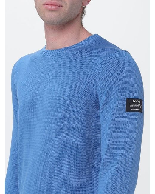 Ecoalf Blue Recycled Cotton Crew Neck Pullover for men
