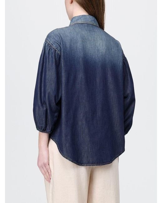 Pinko Blue Casual Cotton Shirt