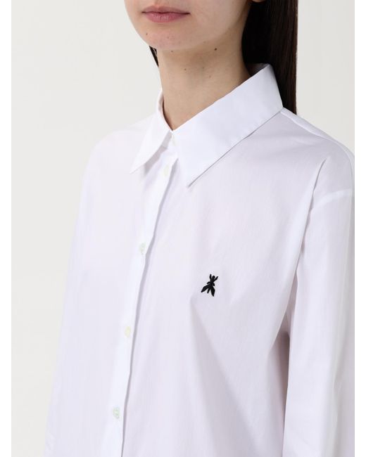 Patrizia Pepe White Longsleeve Cotton Poplin Shirt
