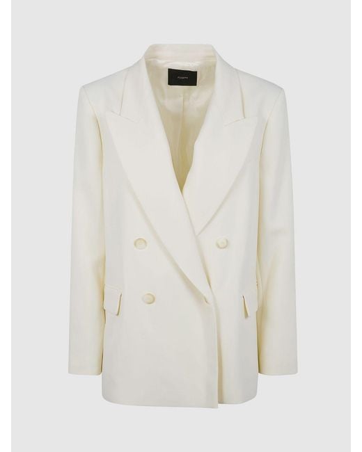 Joseph White Double-Breasted Crepe Blazer