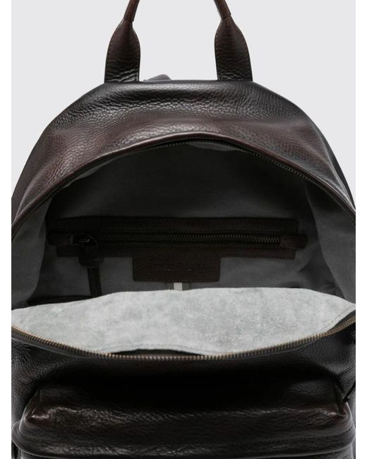 Officine Creative Black Oc Pack Volanato Leather Backpack for men