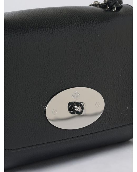 Mulberry Gray Lily Mini Grained Glossy Leather Bag