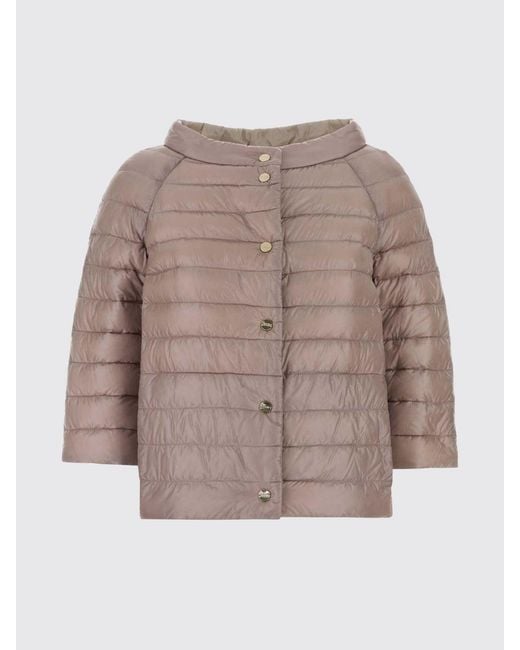 Herno Blue Reversible Round-Neck Cropped Down Jacket