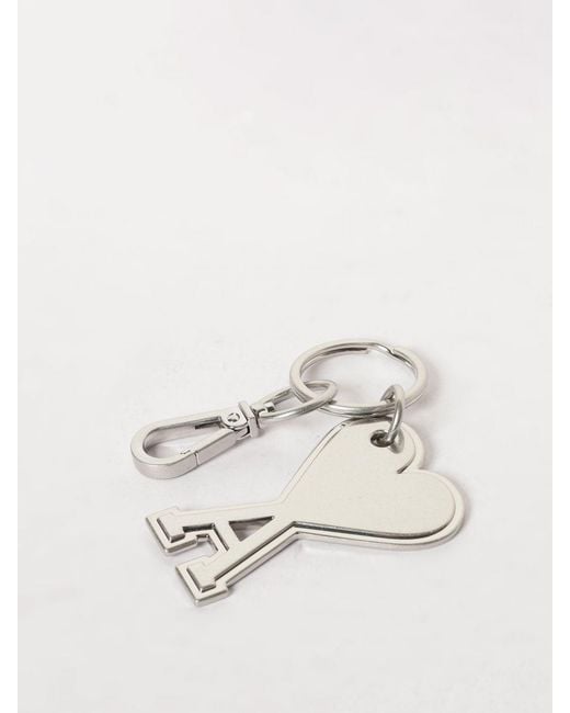 AMI White Metal Keychain With Logo