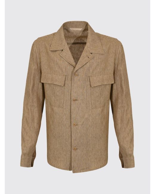 Briglia 1949 Natural Linen Shirt Jacket for men