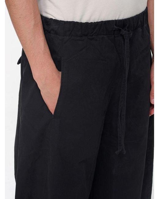 Entire studios Black Cotton Wide Leg Trousers for men
