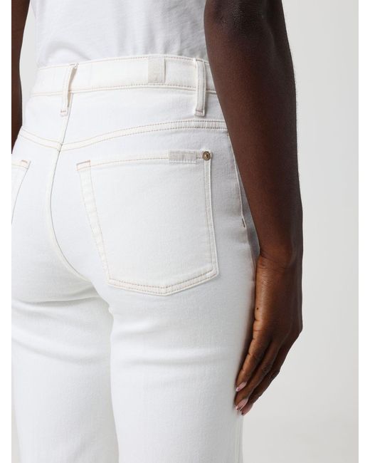 7 For All Mankind White Stretch Cotton Trousers