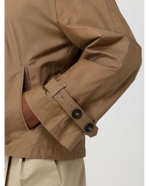 Max Mara Natural Tesoro Double Breasted Cotton Blend Trench Coat