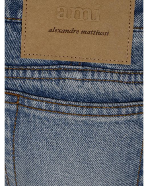 AMI Blue Flared Cotton Denim Jeans