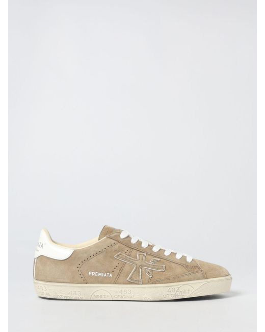 Premiata White Steven Suede Sneakers for men