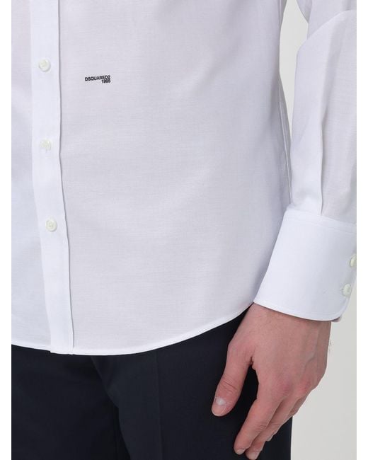 Camicia Classica di DSquared² in White da Uomo