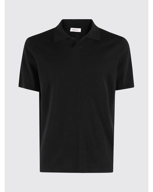 Kangra Black Short-Sleeved Polo Shirt Knitted for men