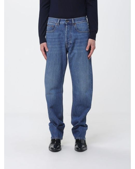 Valentino Blue Cotton Straight Jeans for men