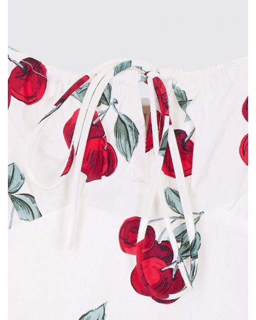 Twinset White Cotton Top With Fruit Print