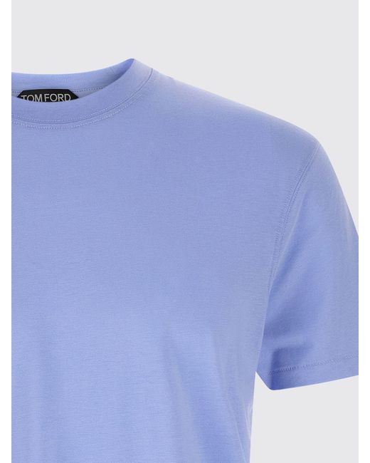 Tom Ford Blue Basic Cotton Blend T-Shirt for men