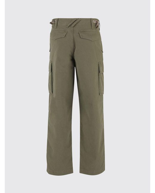 Burberry Green Cotton Cargo Trousers for men