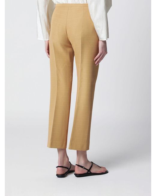 Alberta Ferretti Natural Viscose Blend Slim Fit Trousers