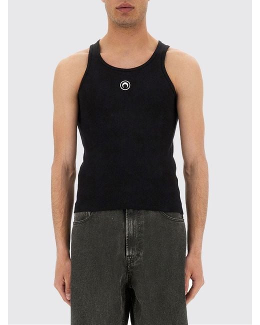 MARINE SERRE Black Tank Top for men