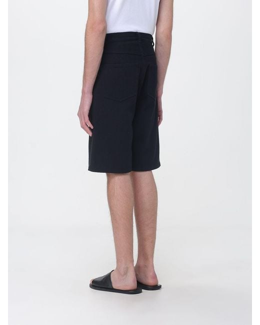Auralee Blue Knee-Length Straight Fit Silk Shorts for men