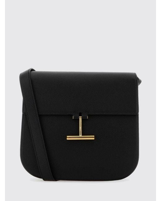 Tom Ford Black Tara Grained Leather Bag
