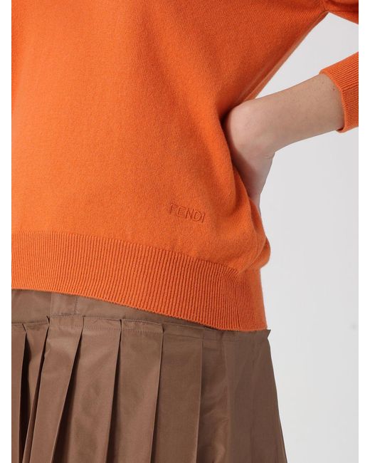 Fendi Orange Basic Cashmere Pullover