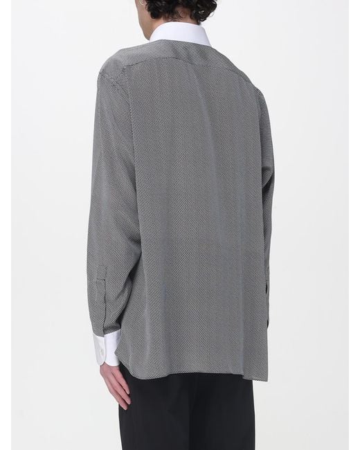 Tom Ford Gray Silk Shirt With Zig-Zag Pattern for men